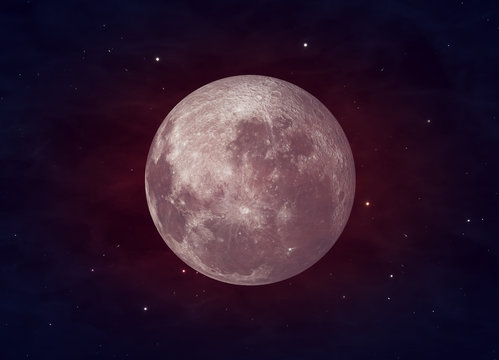 Red full moon in red color also called bloodmoon © 3d_vicka