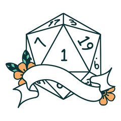natural one d20 dice roll illustration