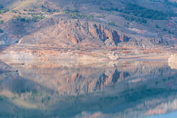 reflections in the Beninar reservoir (Spain)
