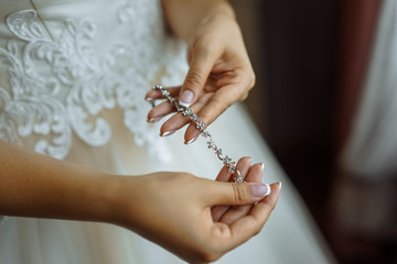 Wedding decoration of the bride. The bracelet on the arm