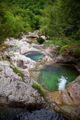 stone baths in the Dolomites mountains