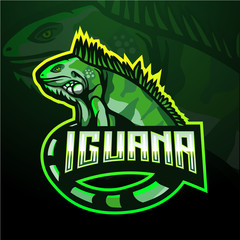 iguana esport mascot logo design 