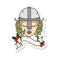 elf fighter character face sticker