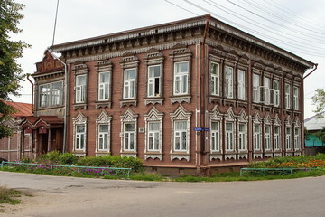 Old house with carved casing.