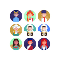 Multicultural National Avatar Female and Male User