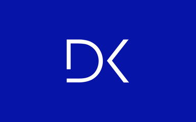 DK or KD and D, K Uppercase Letter Initial Logo Design, Vector Template