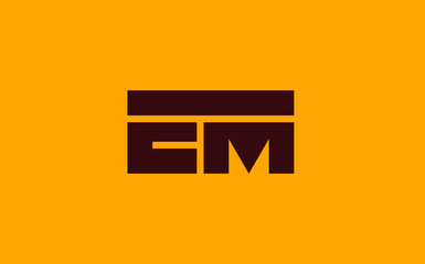 EM or ME and E, M Uppercase Letter Initial Logo Design, Vector Template