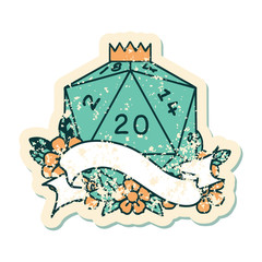natural twenty D20 dice roll illustration