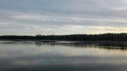Lake and sky at sunset
