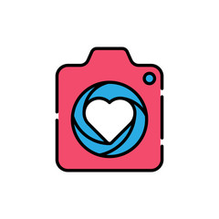 Camera Icon Logo Vector Illustration. Photo Camera icon design vector template. Trendy Camera icon flat design vector for website, symbol, logo, icon, sign, app, UI.