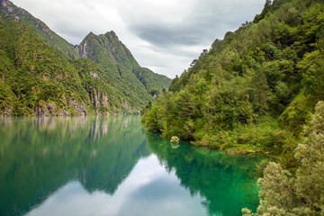 Lago del Mis in National park ot the Belluno Dolomites © anrymos
