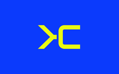KC or CK and K, C Uppercase Letter Initial Logo Design, Vector Template