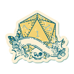 natural one d20 dice roll illustration