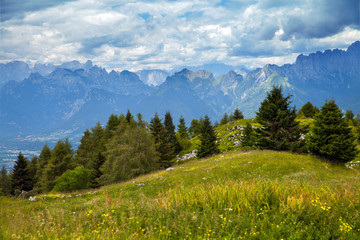 In the foothills of the summer Dolomites