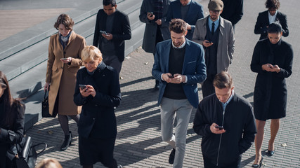 Multicultural Diverse Office Managers and Business People Commute to Work in the Morning or from...