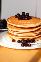 
pancakes with blackcurrant berries 