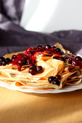 pancakes with berry jam