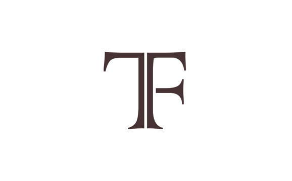 TF or FT and T, F Uppercase Letter Initial Logo Design, Vector Template