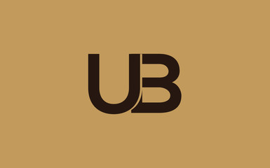 UB or BU and U, B Uppercase Letter Initial Logo Design, Vector Template