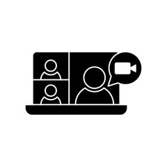 Video Call Icon Logo Vector Illustration. Video Call icon design vector template. Trendy Video Call vector icon flat design for website, symbol, logo, icon, sign, app, UI.