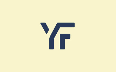 YF or FY and Y, F Uppercase Letter Initial Logo Design, Vector Template