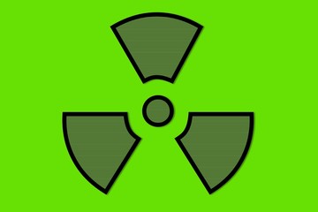 Abstract on green backdrop. Chemical industry concept. Warning, attention. Danger warning.