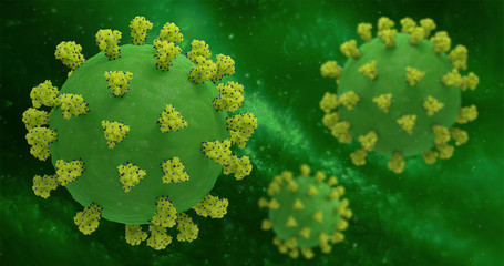 SARS-CoV-2 Virus
Illustration based on actual structural biology data with accurate scaling:
Surface spikes based on Cryo-EM structure of spike glycoprotein (Veesler et ali., 2020).