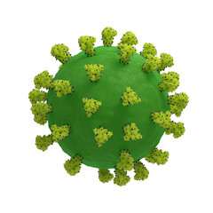 SARS-CoV-2 Virus
Illustration based on actual structural biology data with accurate scaling:
Surface spikes based on Cryo-EM structure of spike glycoprotein (Veesler et ali., 2020).