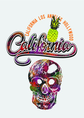 California Retro style print and embroidery graphic designs vector art