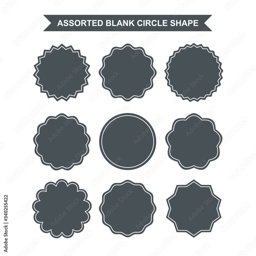 Poster set of simple assorted blank circle shape design template vector