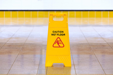 Wet floor caution sign