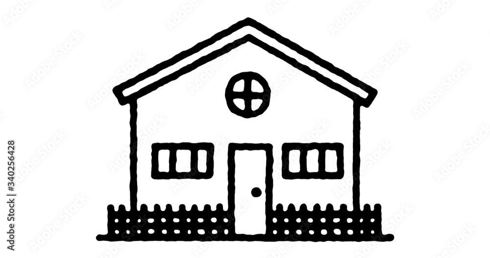 Poster hand drawn line icon animation for day kindergarten to use as video design element. minimalistic sym