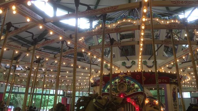 slow motion shot inside carousel