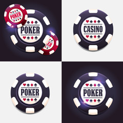 Casino and poker chips. Vector illustration