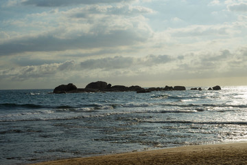 indian ocean in the sun in sri lanka