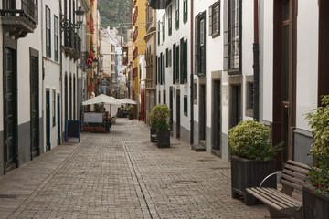 Fototapeta na wymiar Street in Santa Cruz, La Palma, Canaries