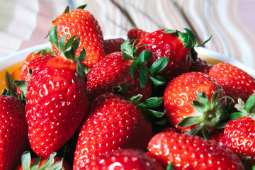 Heap of juicy strawberries