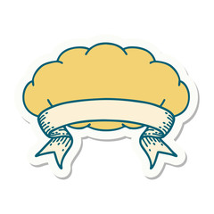 tattoo sticker with banner of a cloud a grey cloud