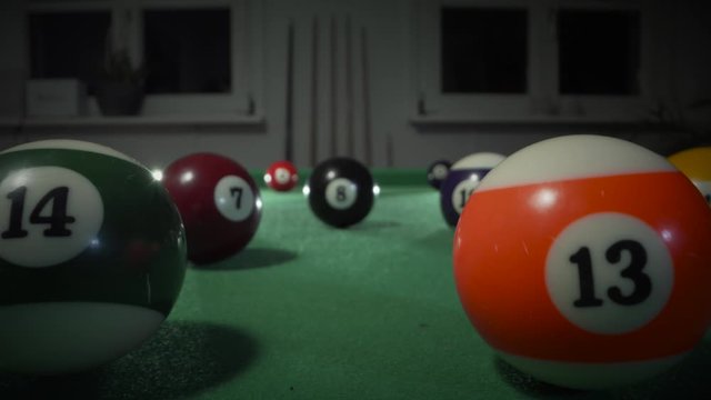 Camera slide through billard balls