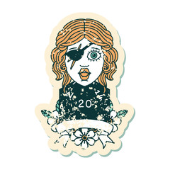 human rogue with natural 20 dice roll illustration