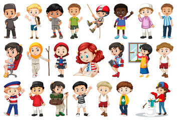 Large set of children doing different activities