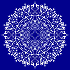 Flower Mandala. Vintage decorative elements. Oriental drawing, vector illustration.