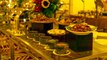 dishes on the plate at the hotel