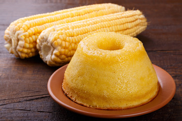 Brazilian sweet dessert corn cake