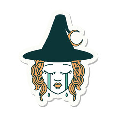 crying human witch character sticker