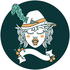 elf bard character face icon