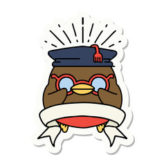 sticker of tattoo style educated robin