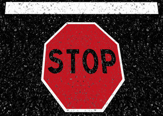 stop road sign