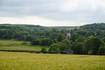 The Old Chapel Centre in Alfriston, Polegate, West Sussex, Summer 2019, view from the fields