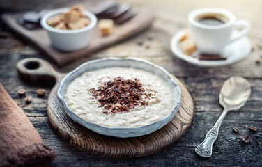 Oatmeal in a plate for breakfast